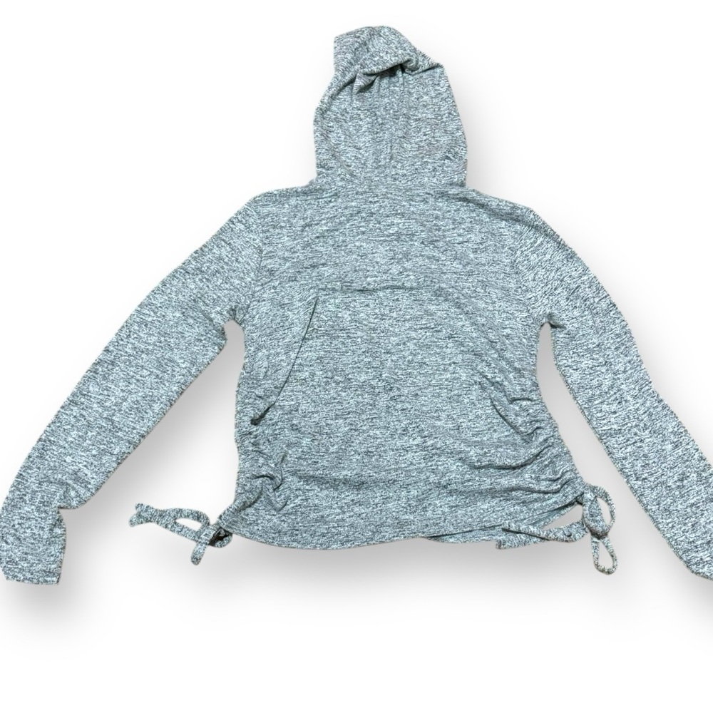 NWT Gibson Look Gray Cropped Ruched Hoodie Top - Size XS - Picture 10 of 16
